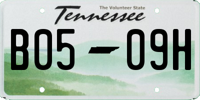 TN license plate B0509H