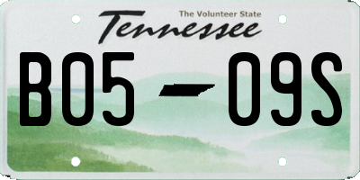 TN license plate B0509S
