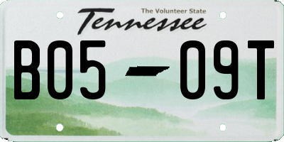 TN license plate B0509T