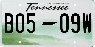 TN license plate B0509W
