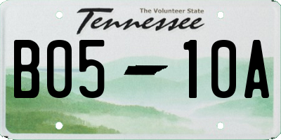 TN license plate B0510A
