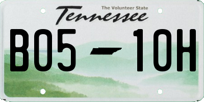 TN license plate B0510H