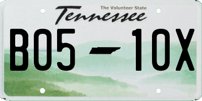 TN license plate B0510X