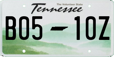TN license plate B0510Z