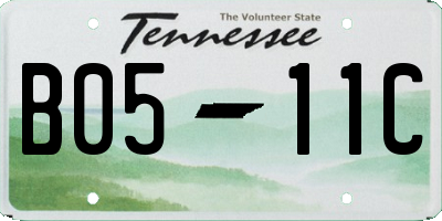 TN license plate B0511C