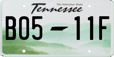 TN license plate B0511F