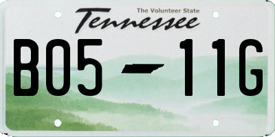 TN license plate B0511G