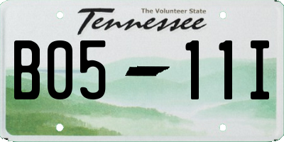 TN license plate B0511I