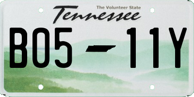 TN license plate B0511Y