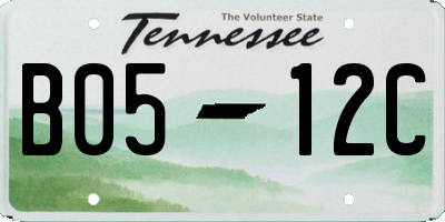 TN license plate B0512C