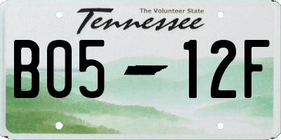 TN license plate B0512F