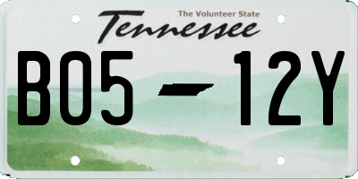 TN license plate B0512Y