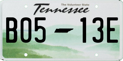 TN license plate B0513E