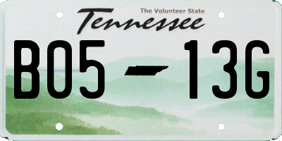TN license plate B0513G