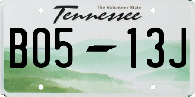 TN license plate B0513J
