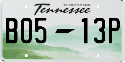 TN license plate B0513P