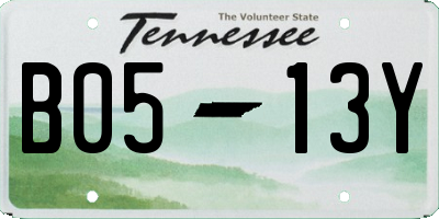 TN license plate B0513Y