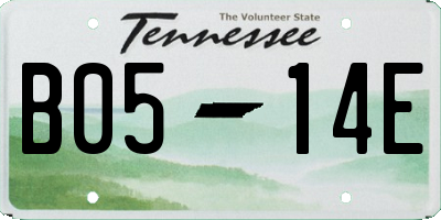 TN license plate B0514E