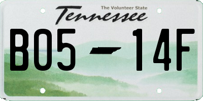 TN license plate B0514F