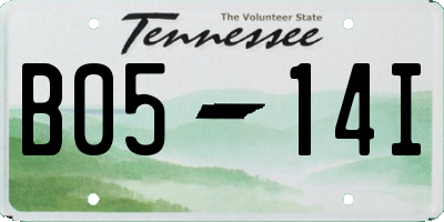 TN license plate B0514I