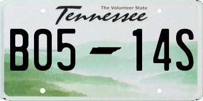 TN license plate B0514S