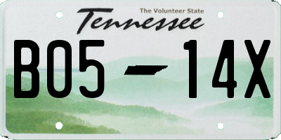 TN license plate B0514X