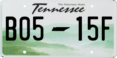 TN license plate B0515F