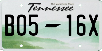 TN license plate B0516X