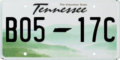 TN license plate B0517C
