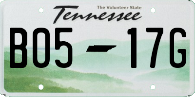 TN license plate B0517G