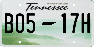 TN license plate B0517H