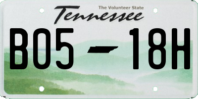 TN license plate B0518H