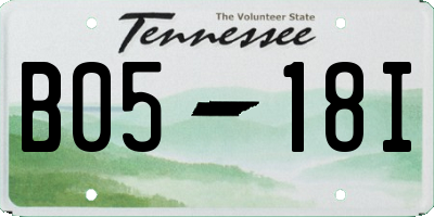 TN license plate B0518I