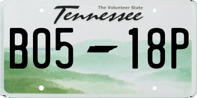 TN license plate B0518P