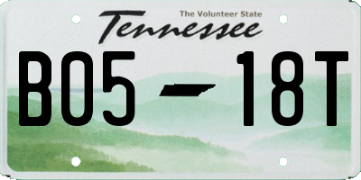 TN license plate B0518T