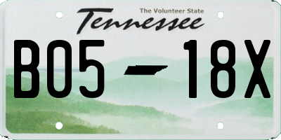 TN license plate B0518X