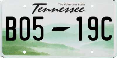 TN license plate B0519C