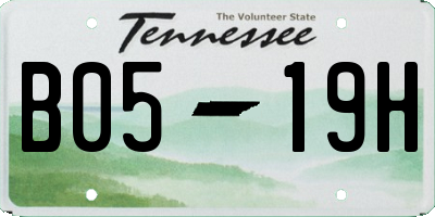 TN license plate B0519H