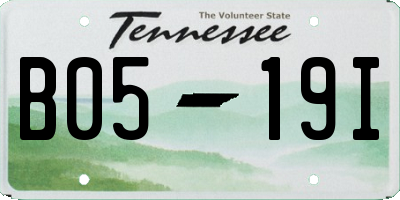 TN license plate B0519I