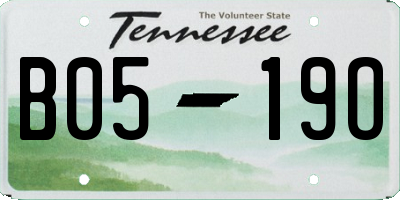 TN license plate B0519O