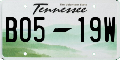 TN license plate B0519W