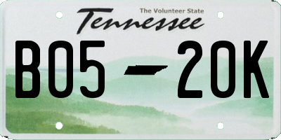 TN license plate B0520K