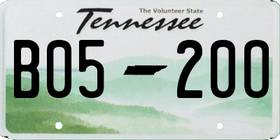 TN license plate B0520O