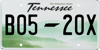 TN license plate B0520X
