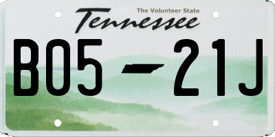 TN license plate B0521J