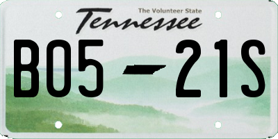 TN license plate B0521S