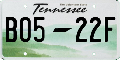 TN license plate B0522F