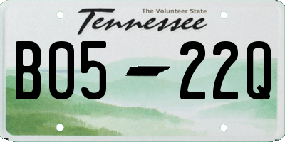 TN license plate B0522Q