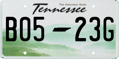 TN license plate B0523G