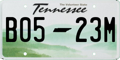 TN license plate B0523M